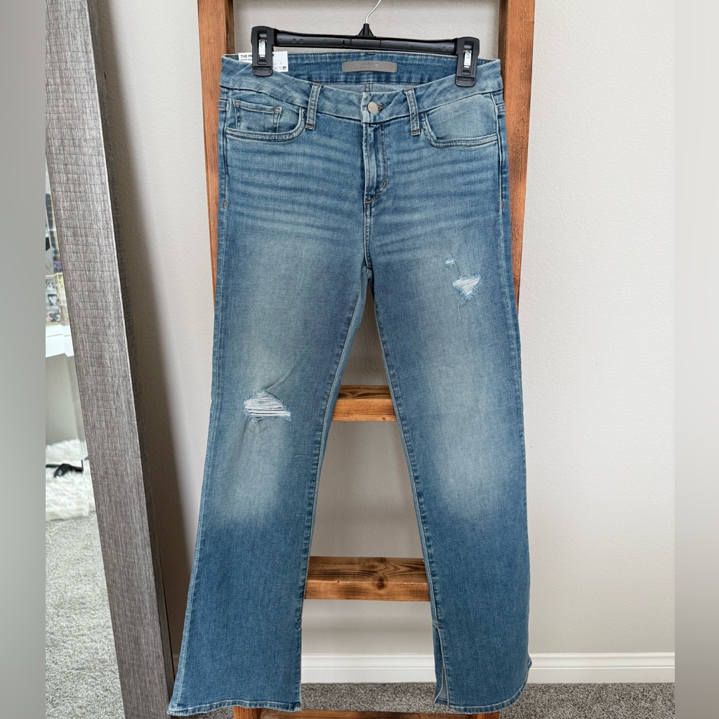 Joe’s Jeans The Provocateur Petite Bootcut Far Out Blue Distressed Size 28 Nwt